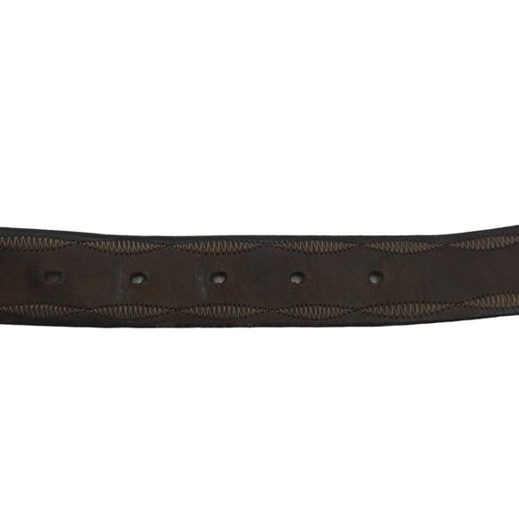 Brighton Leather Western Belt Size Small Brown and Silver - Picture 9 of 9